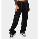 Jean cargo multi-poches à jambe large